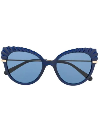 Dolce & Gabbana Cat-eye Frames With Crystal-cut Detail In Blue