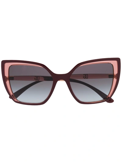 Dolce & Gabbana Layered Cat-eye Sunglasses In Red