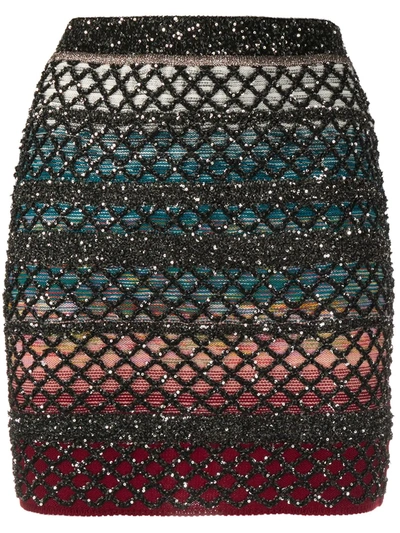 Missoni Metallic Lattice-knit Mini Skirt In Multi