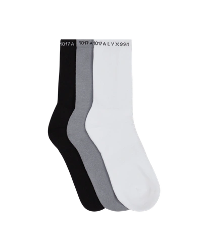 Alyx 3 Pack Socks In Black/grey