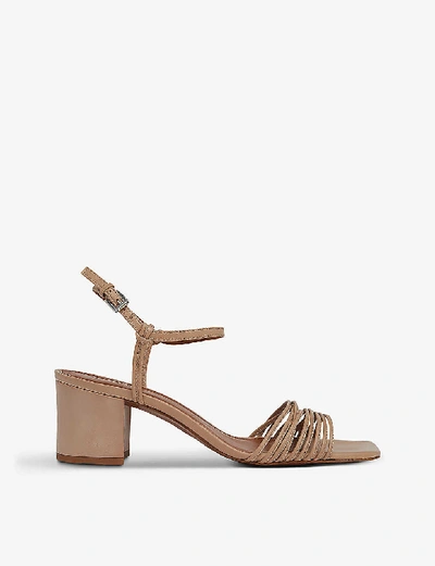 Whistles Hana Leather Heeled Sandals In Nude