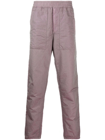 Stone Island 'poly-colour Frame' Iridescent Cuffed Trousers In Purple