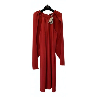 Pre-owned Tom Ford Silk Mid-length Dress In Red