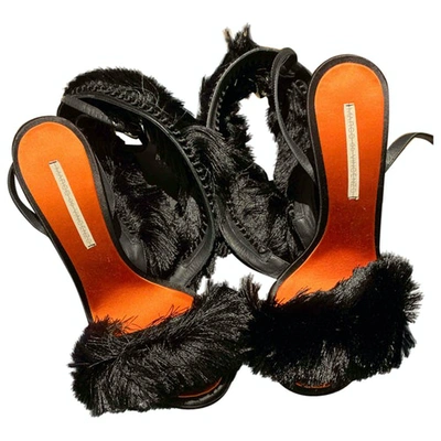Pre-owned Marco De Vincenzo Black Leather Sandals