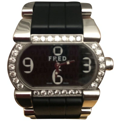 Pre-owned Fred Black Steel Watch
