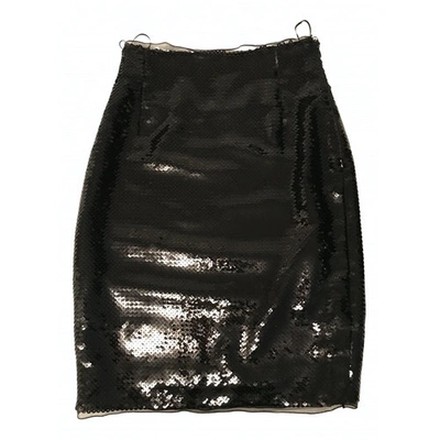 Pre-owned Moschino Glitter Mid-length Skirt In Black