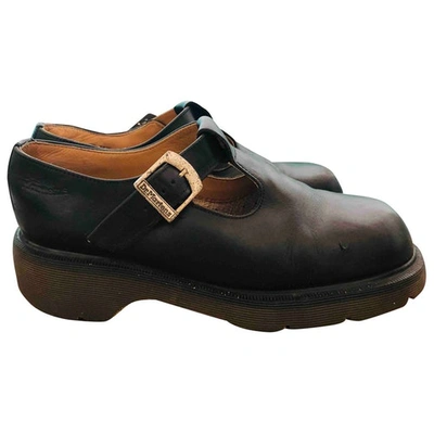 Pre-owned Dr. Martens' 8065 (mary Jane) Black Leather Flats