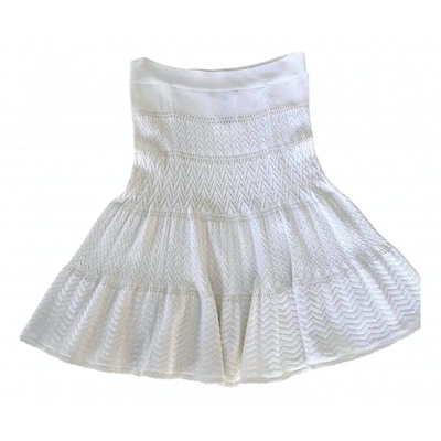 Pre-owned Bcbg Max Azria Mid-length Skirt In White