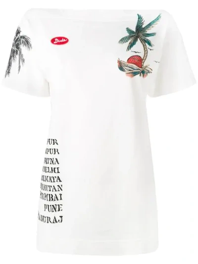 Mr & Mrs Italy Embellished Print T-shirt In White