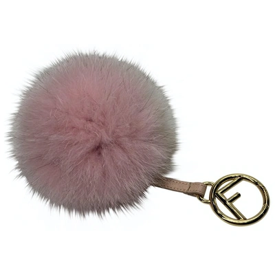 Pre-owned Fendi Pompon Faux Fur Bag Charm In Pink