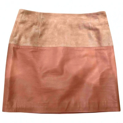 Pre-owned Balenciaga Leather Mini Skirt In Pink