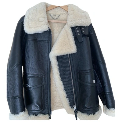 Pre-owned Burberry Black Shearling Jacket