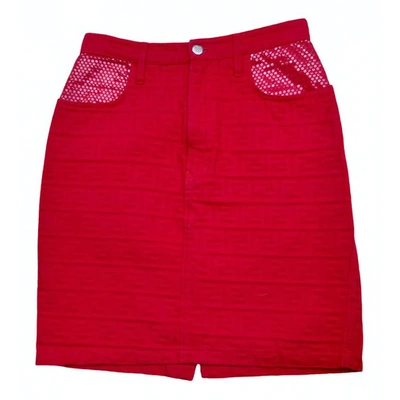 Pre-owned Fendi Mini Skirt In Red