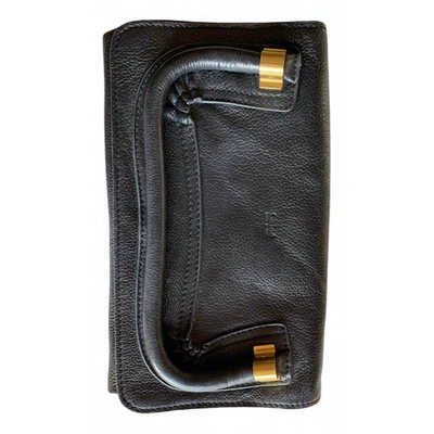 Pre-owned Chloé Leather Clutch Bag In Black