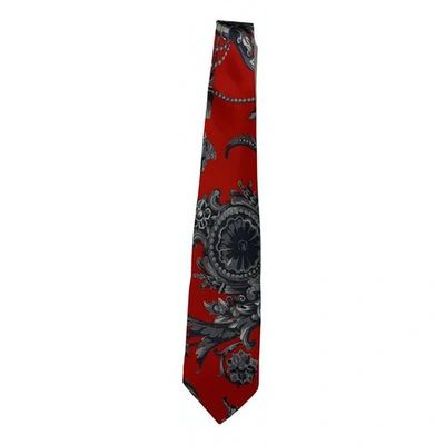 Pre-owned Versace Silk Tie In Red