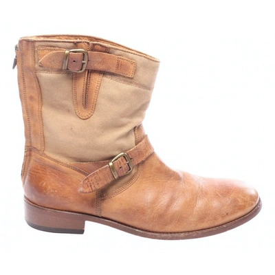 Pre-owned Belstaff Leather Western Boots In Brown