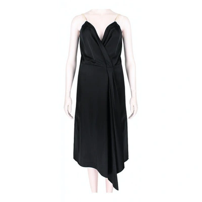 Pre-owned Victoria Beckham Silk Mid-length Dress In Black