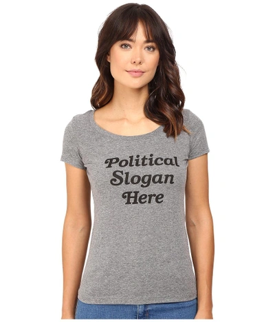Rachel Antonoff - Political Slogan Here Scoop Neck Tee (heather Grey) Women's T Shirt