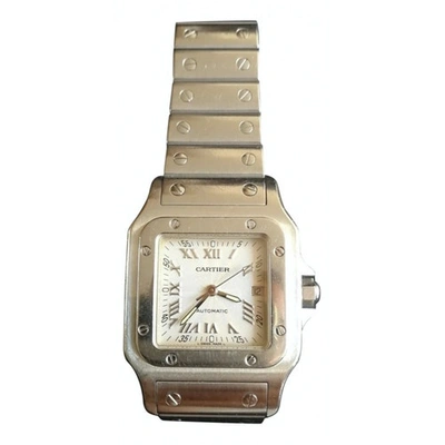 Pre-owned Cartier Santos Galbée Silver Steel Watch