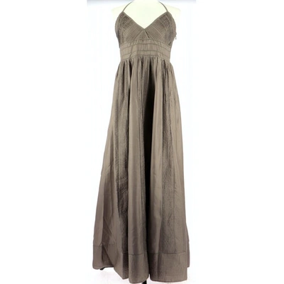 Pre-owned Tara Jarmon Silk Dress In Brown
