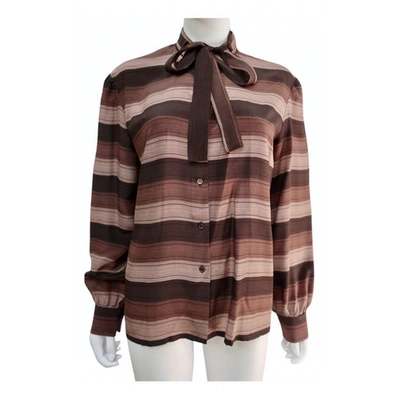 Pre-owned Lanvin Silk Blouse In Brown