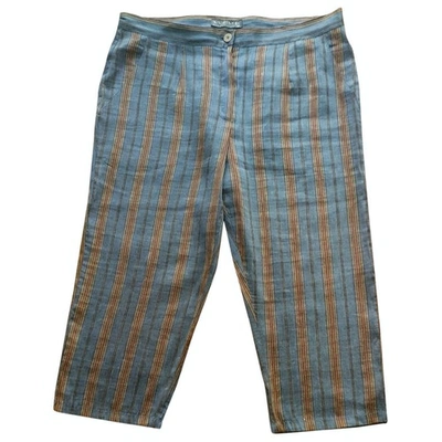 Pre-owned Krizia Linen Short Trousers In Multicolour