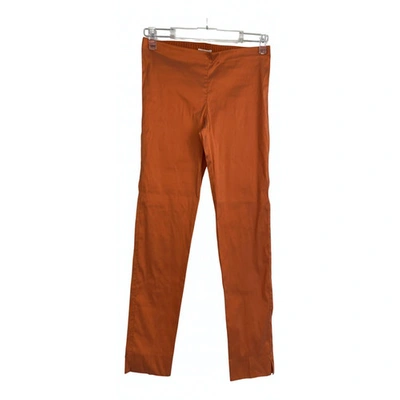 Pre-owned P.a.r.o.s.h Silk Slim Pants In Orange