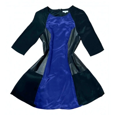 Pre-owned Helmut Lang Leather Mid-length Dress In Blue