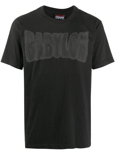 Babylon La Chain Logo Cotton T-shirt In Black