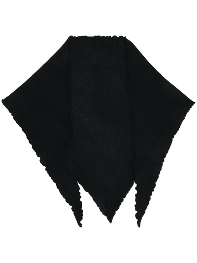 Allude Triangle Cashmere Scarf In Black