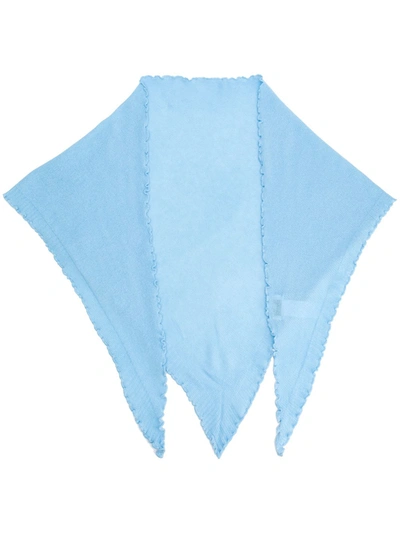 Allude Triangle Cashmere Scarf In Blue