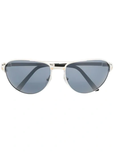 Cartier Screw Detail Aviator Sunglasses In Black