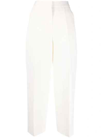 Jil Sander Cropped Tailored Trousers In White