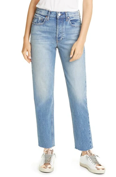 Trave Vivienne Raw Hem Crop Straight Leg Jeans In Renegade