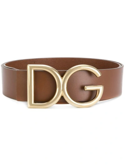 Dolce & Gabbana Brown Dg Logo Leather Belt