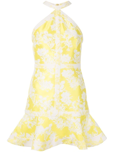 Alexis Solana Floral Mini Dress In Yellow