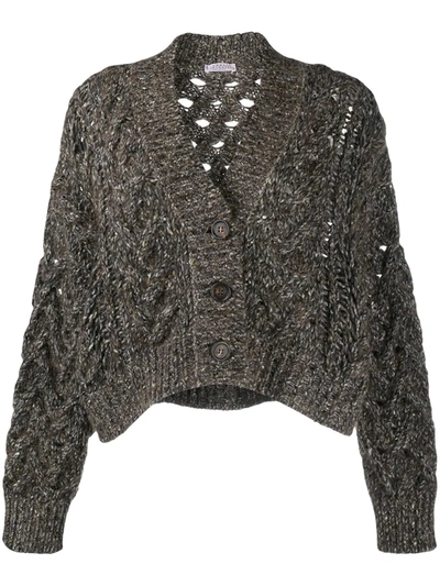 Brunello Cucinelli Chunky-knit Cardigan In Brown