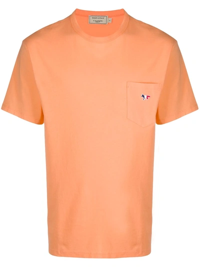 Maison Kitsuné Chest Pocket T-shirt In Orange