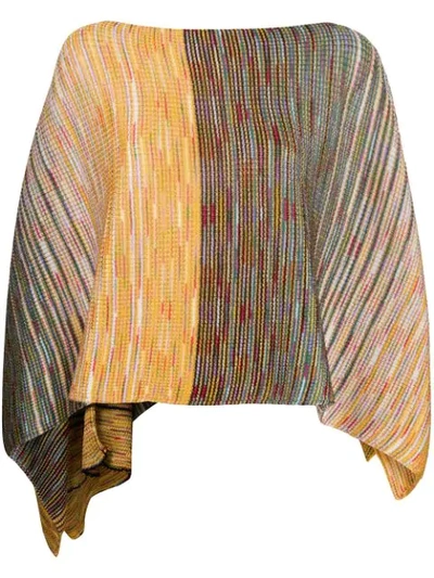 Missoni Poncho With Multi-stripes Lurex In Yellow