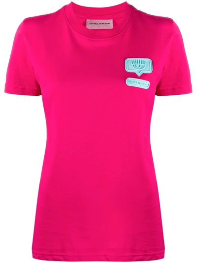 Chiara Ferragni Patch-embellished T-shirt In Pink