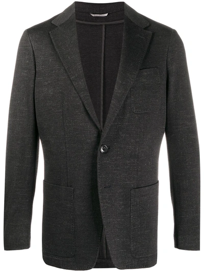 Canali Single-breasted Fitted Blazer In Black