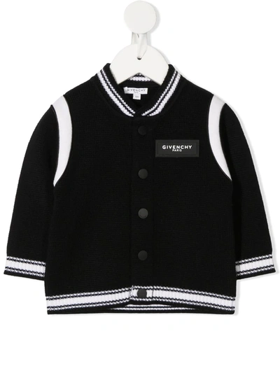 Givenchy Babies' Logo Patch Baseball Jacket In Black