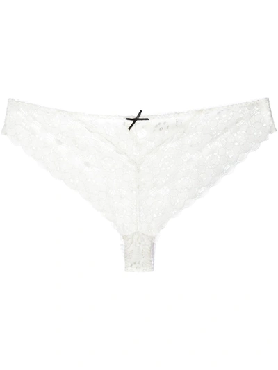 Fleur Du Mal Crochet Lace Cheeky In Black