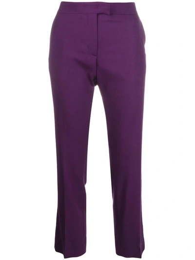 Ps By Paul Smith Cropped Slim-fit Trousers In Purple