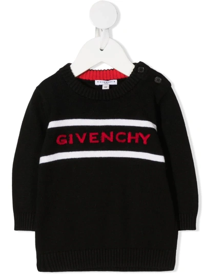 Givenchy Babies' Logo Knit Jumper In Black