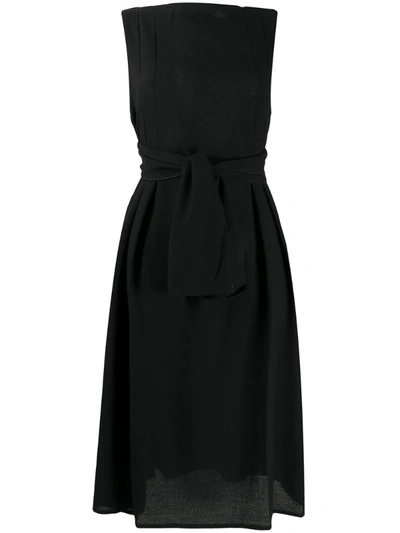 Daniela Gregis Tie-waist A-line Dress In Black