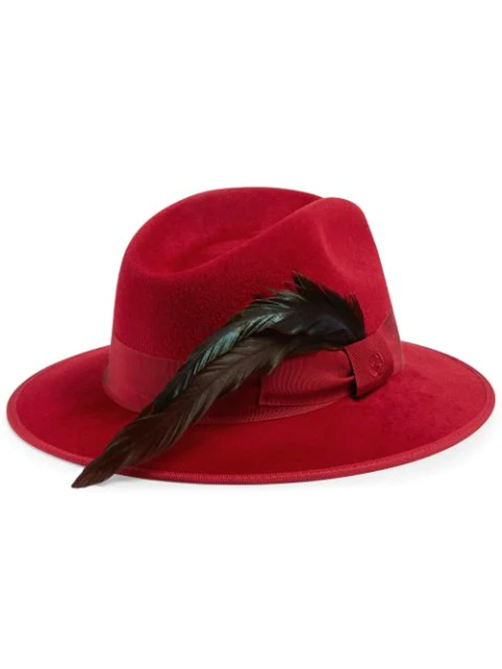 Gucci Feather-embellishment Fedora Hat In Red | ModeSens display picture 2