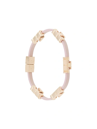Tory Burch Serif-t Single Wrap Bracelet In Pink