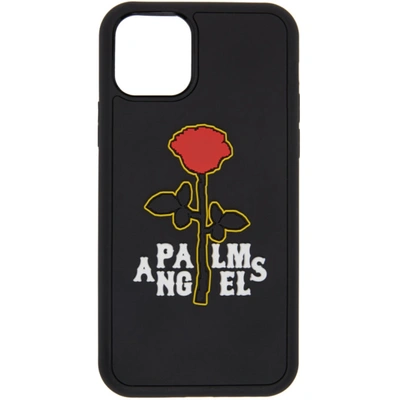 Palm Angels Rose Detail Iphone 11 Pro Case In Black