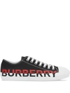 Burberry Black & Red Larkhall M Logo Sneakers